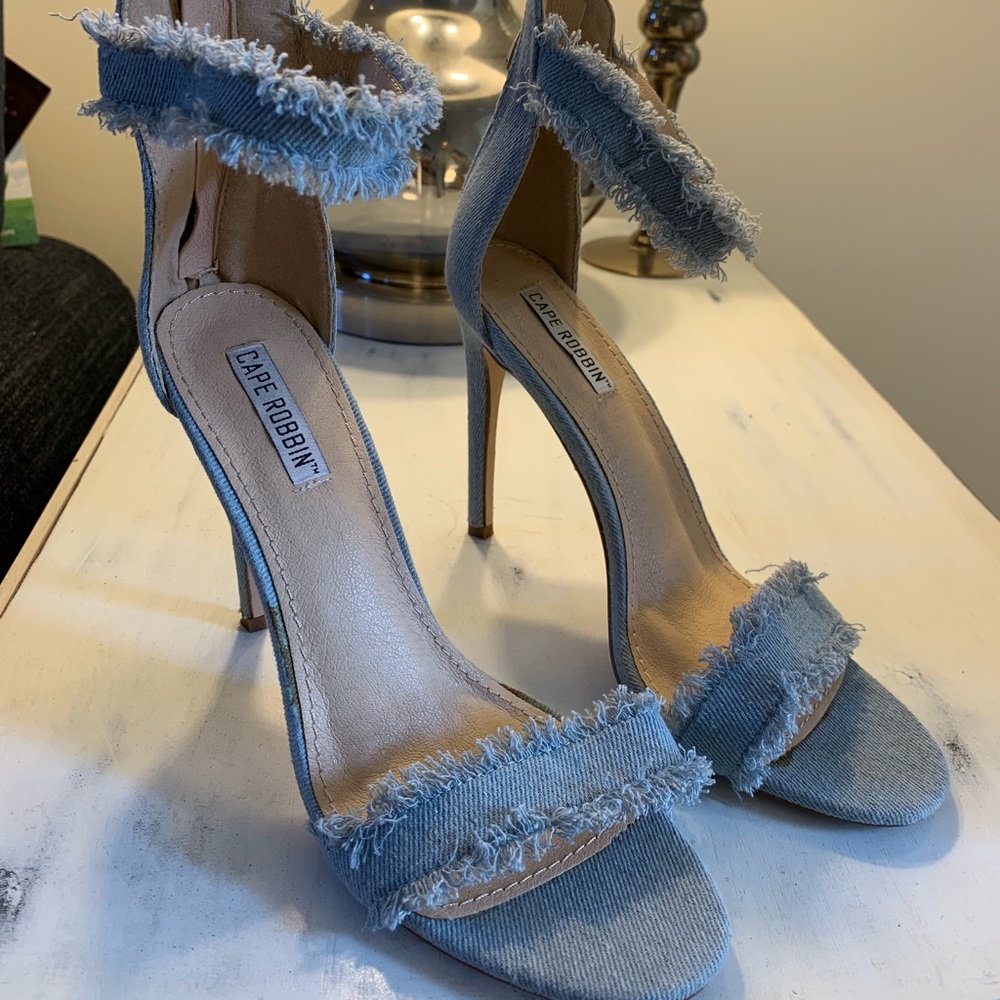 Denim heels